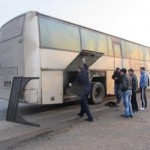 St. Oskol-Belgorod. Bus tire blows up.